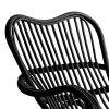 Alpa black sedia a dondolo in rattan nero per interno/esterno 100x85xh85 cm
