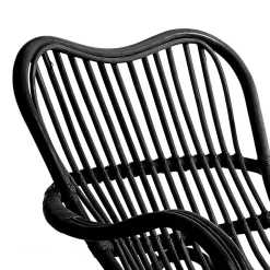 Alpa black sedia a dondolo in rattan nero per interno/esterno 100x85xh85 cm