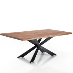 Amon Tavolo in Legno massello di Acacia con base in acciaio verniciato nero opaco 195x100 cm