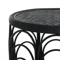 Anil tavolino da caffà in rattan nero d60xh45 cm