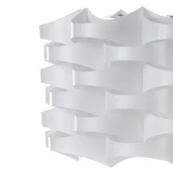 Arca lampada da tavolo in polipropilene bianco opaco e acciaio satinato d36 h47 cm