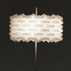 Arca lampada da terra in polipropilene bianco opaco e acciaio satinato d45 h145 cm