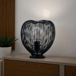 Arcon lampada da tavolo con paralume in filo di acciaio d25 h26 cm