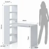 Art Libreria Scrivania Bianca finitura Larice, 119x 535 x h 141 cm