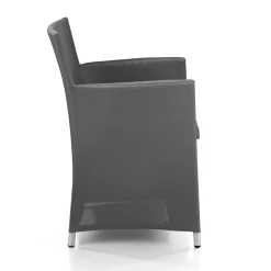 Bali grey poltrona da esterno in alluminio rivestito in pvc grigio scuro 56.5x58xh85 cm