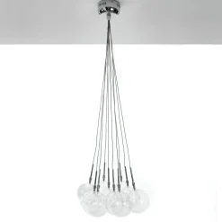 Balls lampadario con sfere in vetro trasparente d45 h80 cm