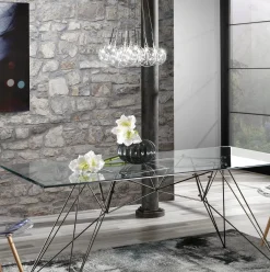 Balls lampadario con sfere in vetro trasparente d45 h80 cm
