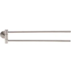 Basic doppia asta porta asciugamani da parete in metallo l47 p6 h9 cm
