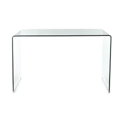 Bend Scrivania in Vetro Curvato spessore 12 mm, 126 x 70 x h 74 cm