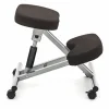 Bergen sgabello ergonomico in metallo finitura alluminio seduta tessuto nero 46x50 h55/65 cm