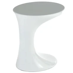 Berth tavolino comodino in resina bianco lucido 39x45 h44 cm
