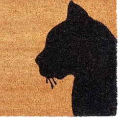 Black cat zerbino in fibre di cocco con retro antiscivolo 75x45 cm