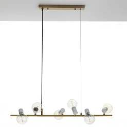 Branch lampadario in metallo ottone luci direzionabili e filo regolabile 90 h120 cm