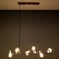 Branch lampadario in metallo ottone luci direzionabili e filo regolabile 90 h120 cm