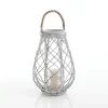 Bubu lanterna in rattan grigia e vetro 36x36xh50 cm