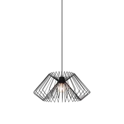 Cage lampadario in metallo nero opaco filo regolabile d50 h25 cm