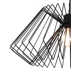 Cage lampadario in metallo nero opaco filo regolabile d50 h25 cm