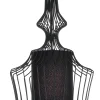 Cathedral a lampadario in metallo nero opaco con paralume in filo di acciaio e tessuto nero d29 h64 cm