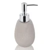 Cement dispenser portasapone in poliresina effetto cemento colore grigio 7x7 h16 cm