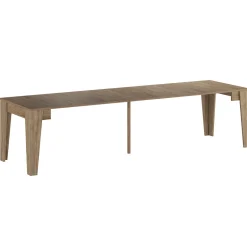 Charlie wood tavolo consolle finitura noce crudo h75 l90 p54 consolle p306 tavolo 14 posti posti a sedere