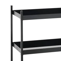 Chuku scaffale 3 ripiani in vetro temprato nero e acciaio nero opaco 64x34xh75 cm
