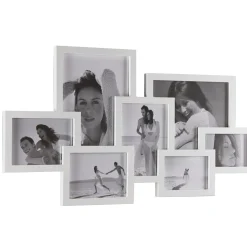 Collage 7f portafoto da muro colore bianco opaco h.41 l.74 p.2 cm