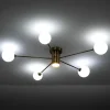 Combo globe lampadario in acciaio verniciato ottone anticato opaco 92x92xh16.5 cm