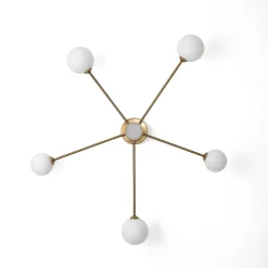 Combo globe lampadario in acciaio verniciato ottone anticato opaco 92x92xh16.5 cm