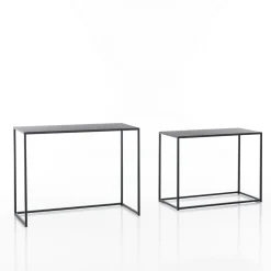 Consolle Doppia THIN in Acciaio Antracite Opaco Grande, 100x40xh77.5 Piccola, 90x38xh67.5 cm