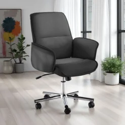 Cony black sedia da ufficio regolabile e girevole urbino in pelle sintetica nera con ruote 62x62 h91/97 cm
