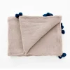 Cortina plaid colore beige 100% acrilico intrecciato 150 x 220 cm