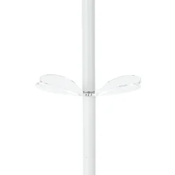 Creta appendiabiti in acciaio bianco opaco pomelli in acrilico trasparente h170xd34 cm