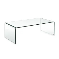 Cristal tavolino a ponte in vetro curvato 110x55 h35 cm
