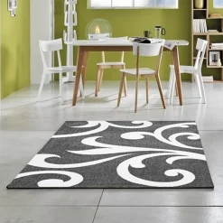 Damasko grey tappeto intagliato a mano 160 x 230 cm