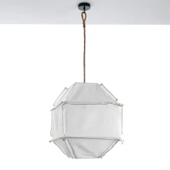 Datu lampadario in cotone bianco naturale per interno/esterno 40x40xh55 cm