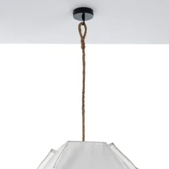 Datu lampadario in cotone bianco naturale per interno/esterno 40x40xh55 cm