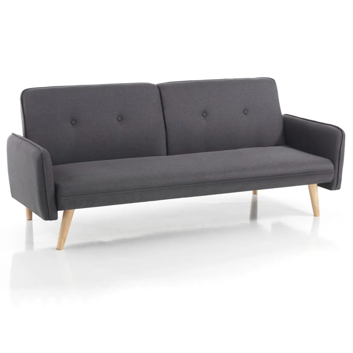 Dede divano - letto schienale reclinabile 3 posizioni (divano / relax / letto) tessuto di colore grigio l190 p90 h80