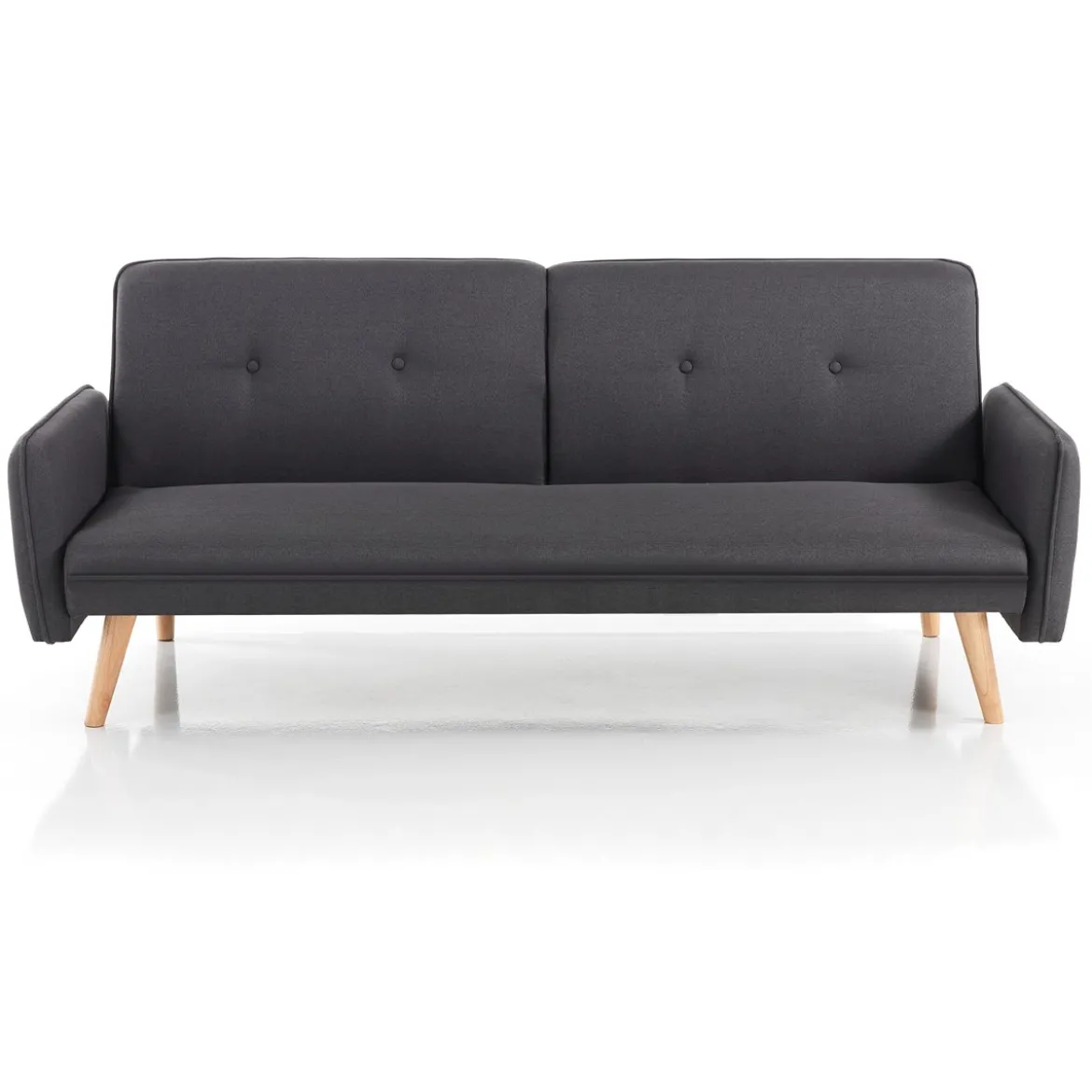Dede divano - letto schienale reclinabile 3 posizioni (divano / relax / letto) tessuto di colore grigio l190 p90 h80