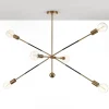 Devon b lampadario in acciaio nero e oro opaco 7 lampade d115xh80 cm