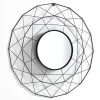 Diamond 70 specchiera da parete in metallo verniciato nero opaco d68x5 cm