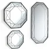 Diamond specchiera da parete in metallo verniciato nero opaco dimensione 45x8 h45 cm