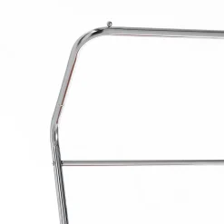 Dino stender / porta asciugamani in metallo bianco lucido / cromato e finitura rovere 80x48xh162 cm