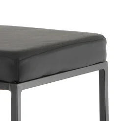 Dodo black sgabello in pelle sintetica nera e metallo verniciato nero opaco 41x41xh88 cm