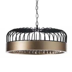 Dome mike lampadario in filo di metallo nero opaco d23 h34 cm