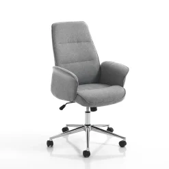 Dony high grey poltrona da ufficio regolabile e girevole in tessuto grigio con ruote 62x68 h102/110 cm