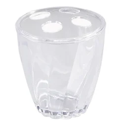 Dora bicchiere portaspazzolini in plastica trasparente d8.5 h9.5 cm