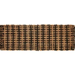Doria tappeto corsia in juta colore naturale e nero lavorazione artigianale 60x180 cm