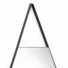 Drop evolution specchio da parete in acciaio verniciato antracite opaco 50x2.5 h90 cm