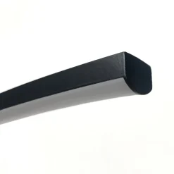 Drop lampada da terra led in alluminio nero opaco e acrilico bianco 130x32 h175 cm