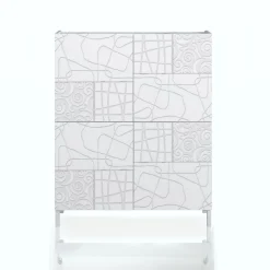 Eddy graphic mobile alto 4 ante serigrafate laccato bianco lucido 90x35xh110 cm